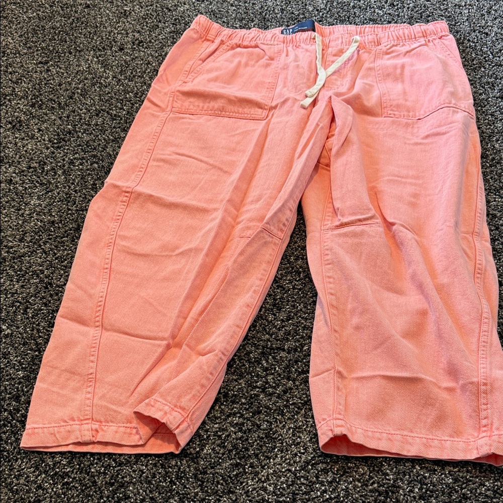 GAP Pink Drawstring Cropped Pants